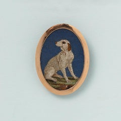 1800 Roman micro mosaic dog brooch