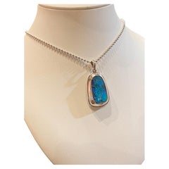 18.00ct QLD Winton Boulder Opal Pendant in 925 Sterling Silver by Alan Thomson