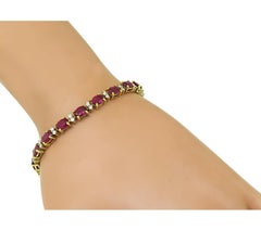 18.00ct Ruby 0.80ct Diamond 18k Yellow Gold Bracelet