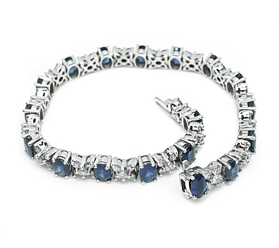 18,00ct Saphir 3,50ct Diamant-Armband im Zustand „Gut“ im Angebot in New York, NY