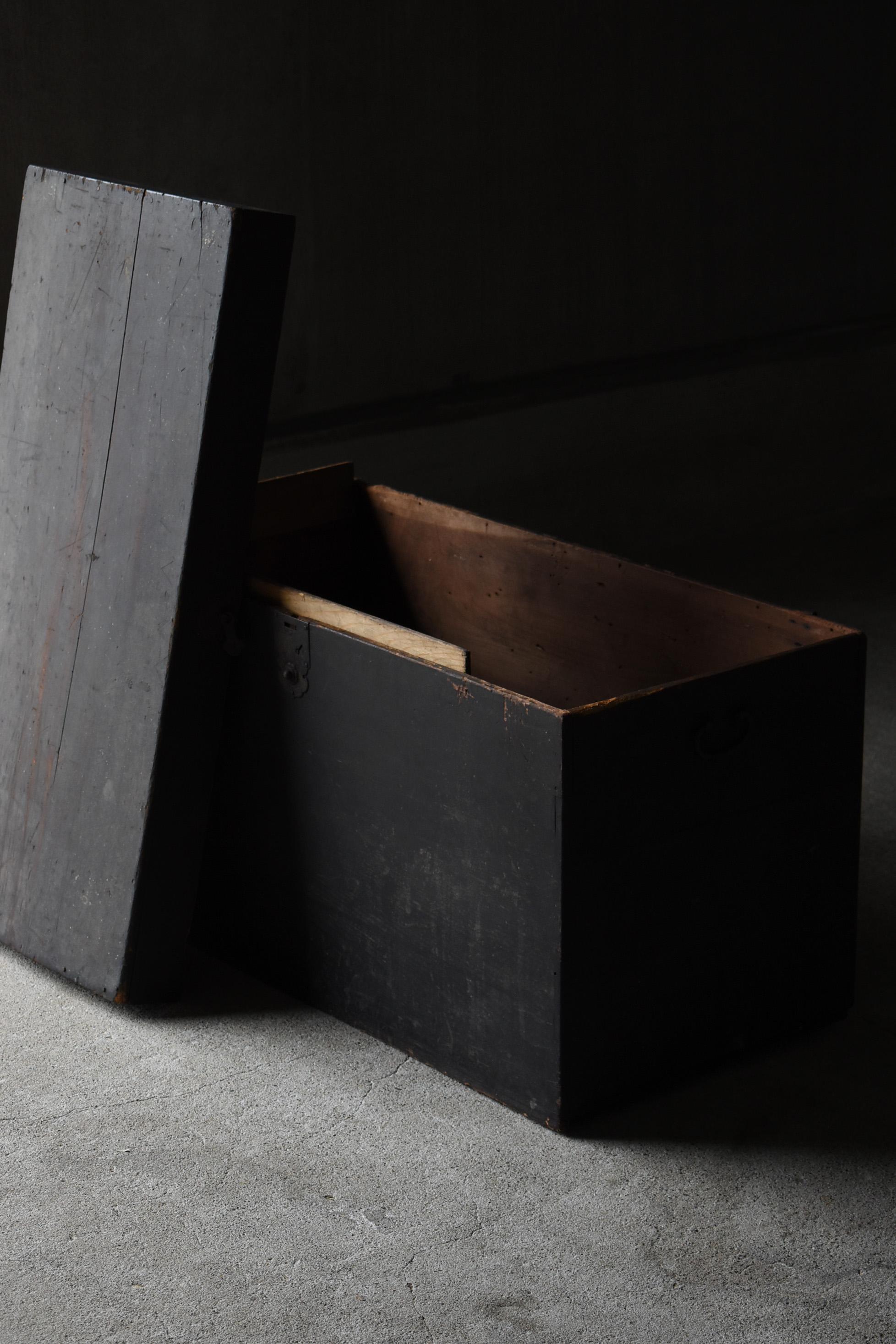 1800s-1900s HAKO Japanese Antique Black Box Wabisabi Storage Wabi-sabi 3
