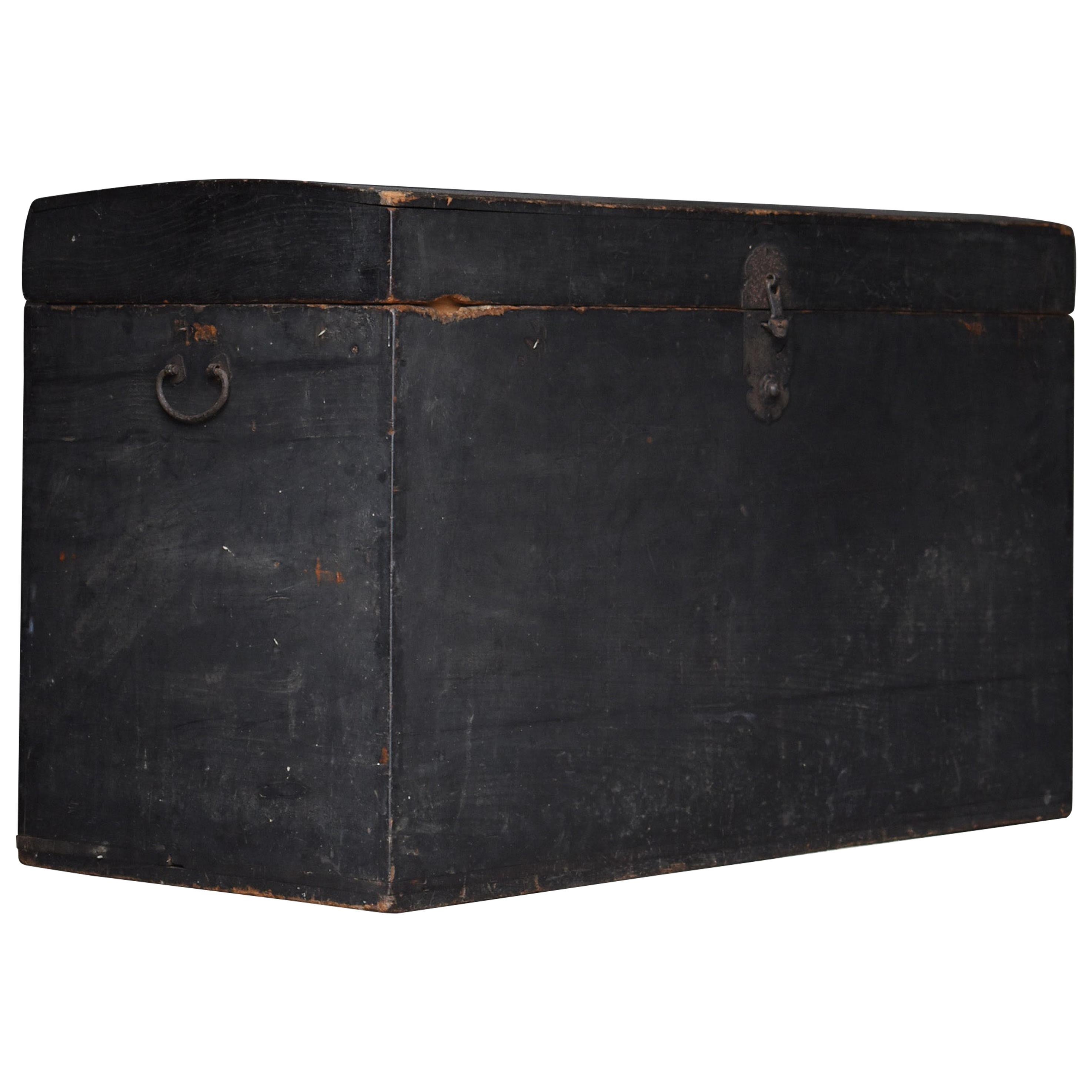 1800s-1900s HAKO Japanese Antique Black Box Wabisabi Storage Wabi-sabi