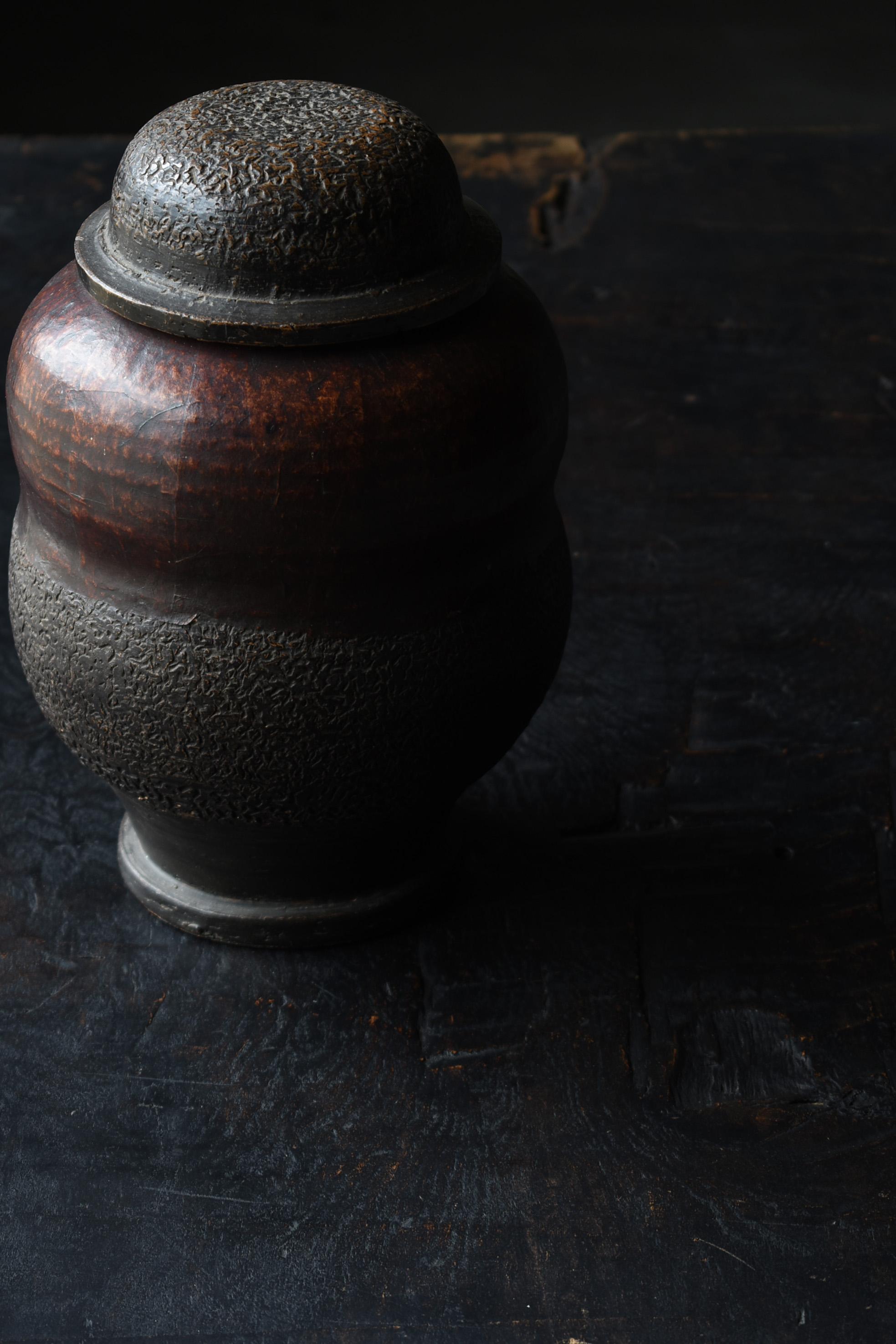 1800s-1900s Japanese Tsubo Meiji Period Pottery Ceramic Jar Wabisabi 1