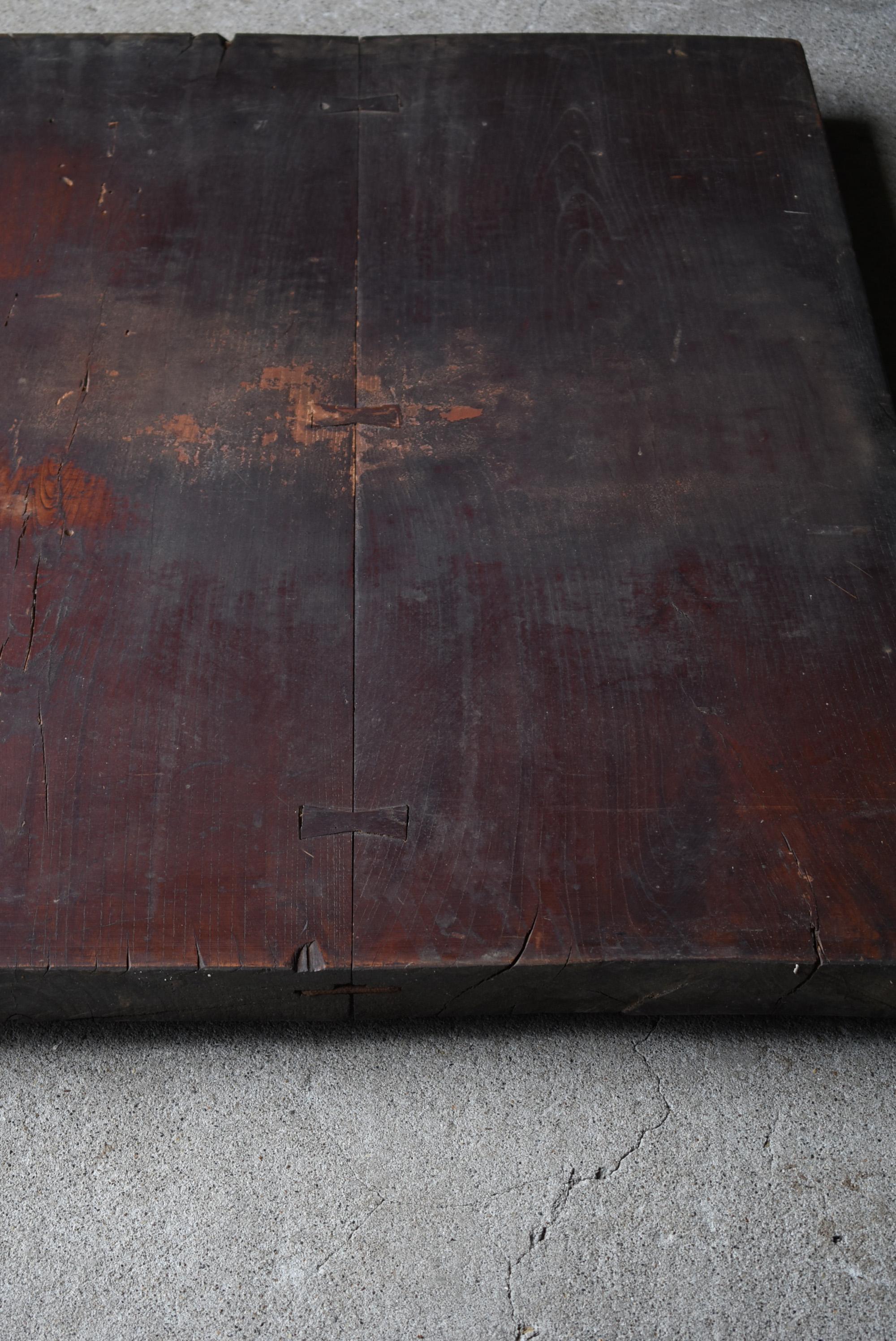 Edo 1800s-1900s Japanese Wooden Board Antique Working Table Abstract Art Wabisabi