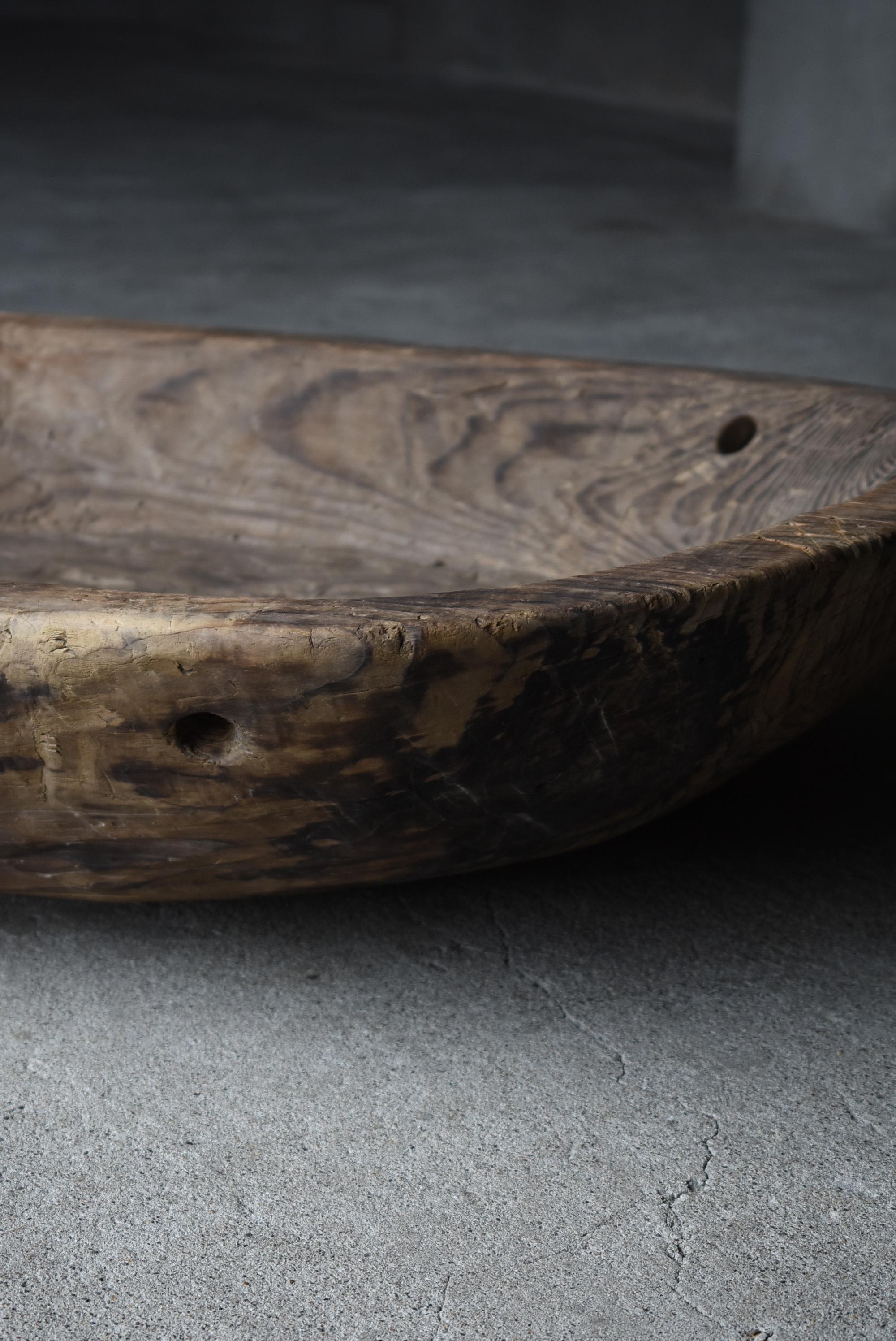 Japonisme 1800s-1900s Japanese Wooden Bowl Antique Basin Pot Wabisabi