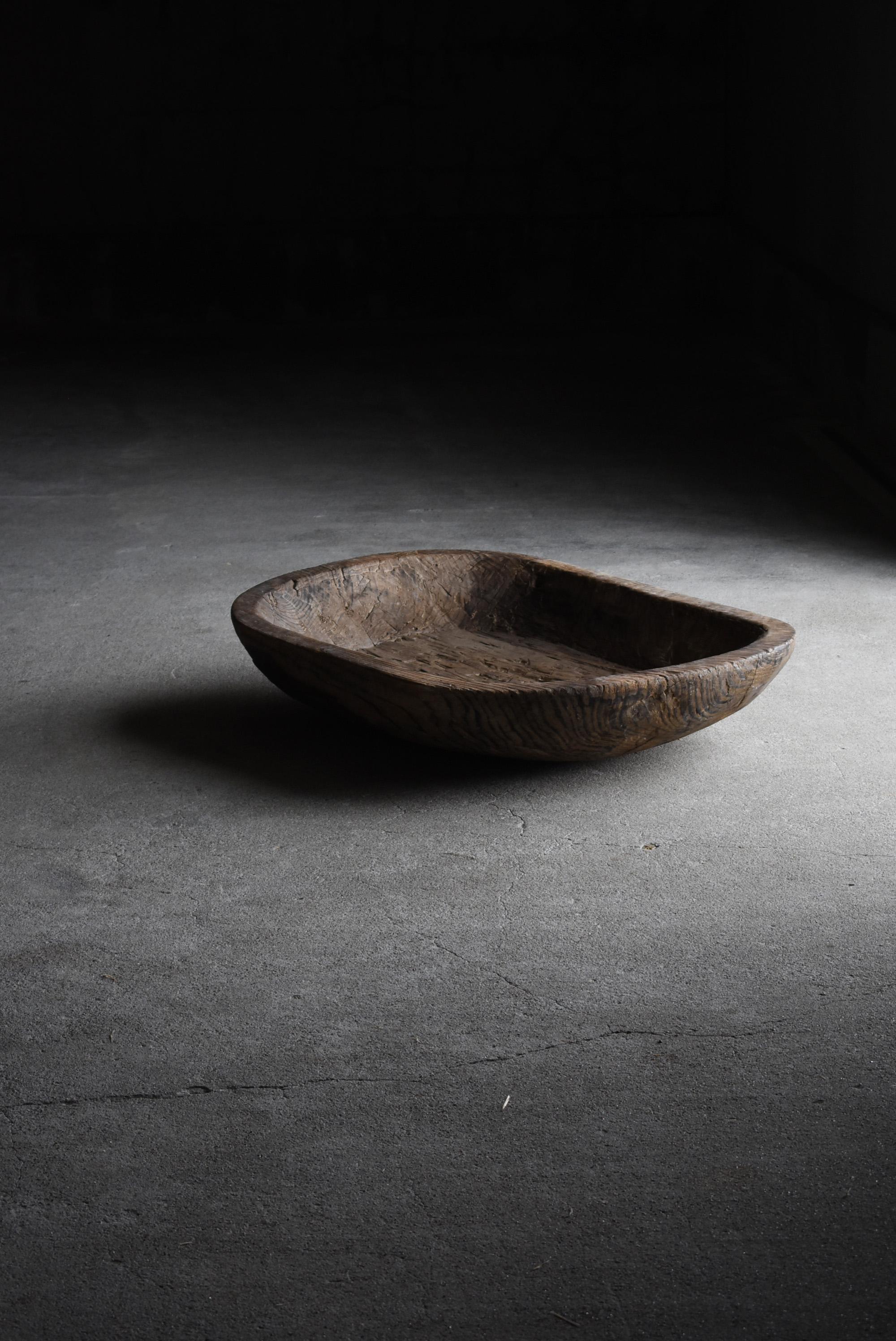 Cedar 1800s-1900s Japanese Wooden Bowl Antique Basin Pot Wabisabi