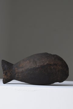 1800s-1900s Wabisabi-Art Japanese Wooden Fish / Antiques Contemporary Folk Art