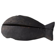 1800s-1900s Wabisabi-Art Japanese Wooden Fish / Antiques Contemporary Folk Art