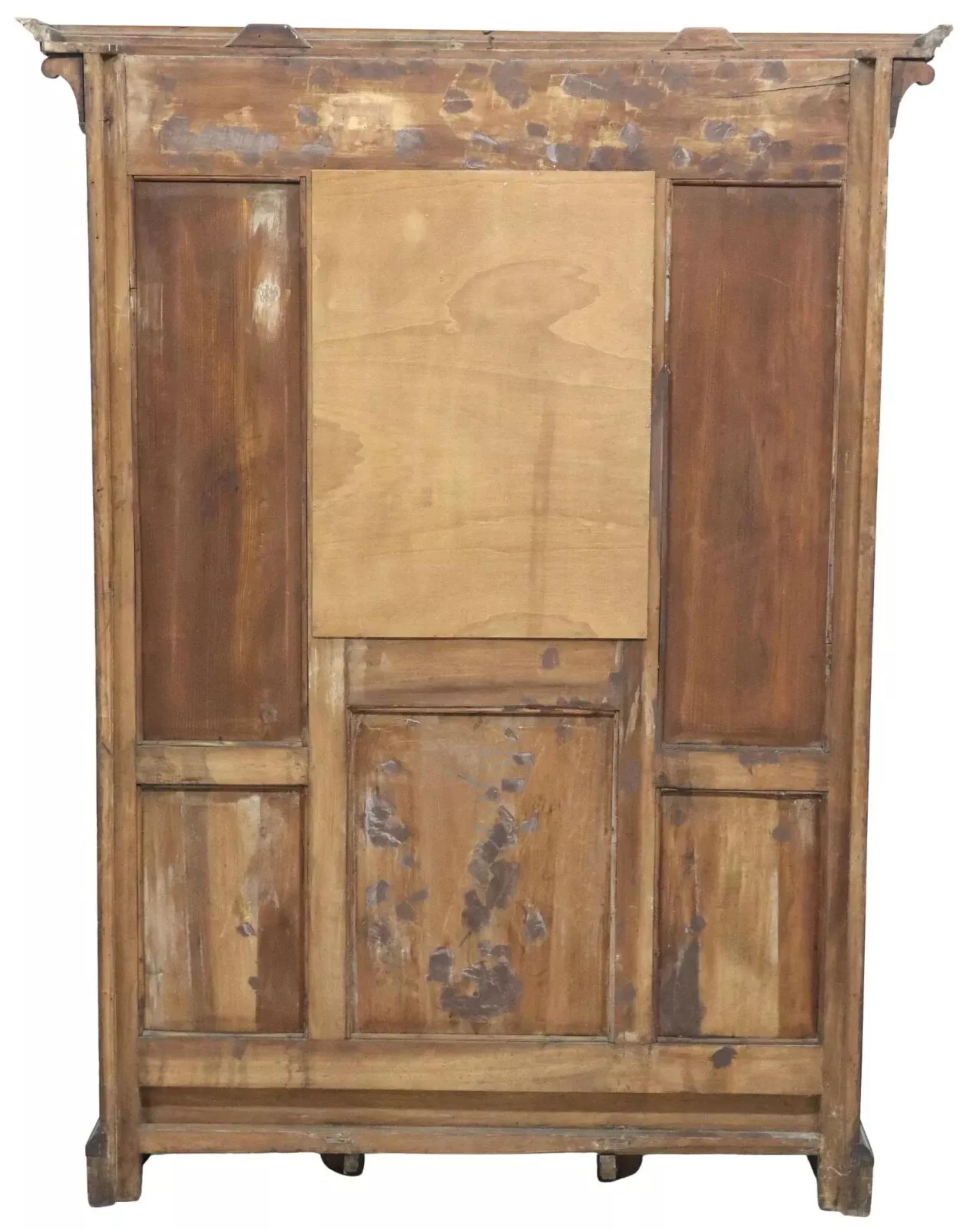 1800's, 19th C. Antique Italian Renaissance Revival, Carved, Walnut Hall Tree! 2