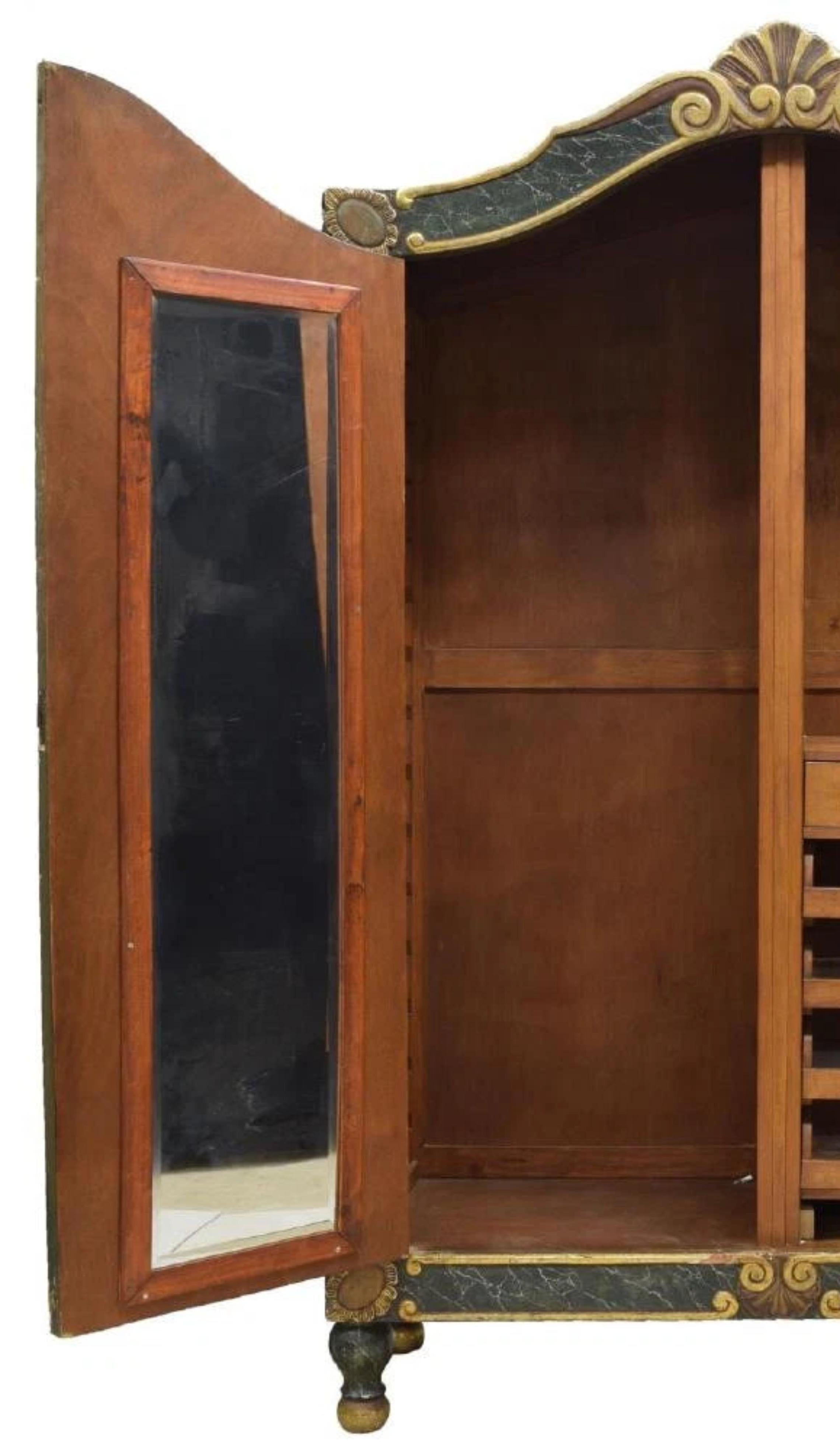 ¡1800s, 19th C. Antiguo Juego de Dormitorio Español Policromado Marbelizado, Juego de 4! Otro en venta