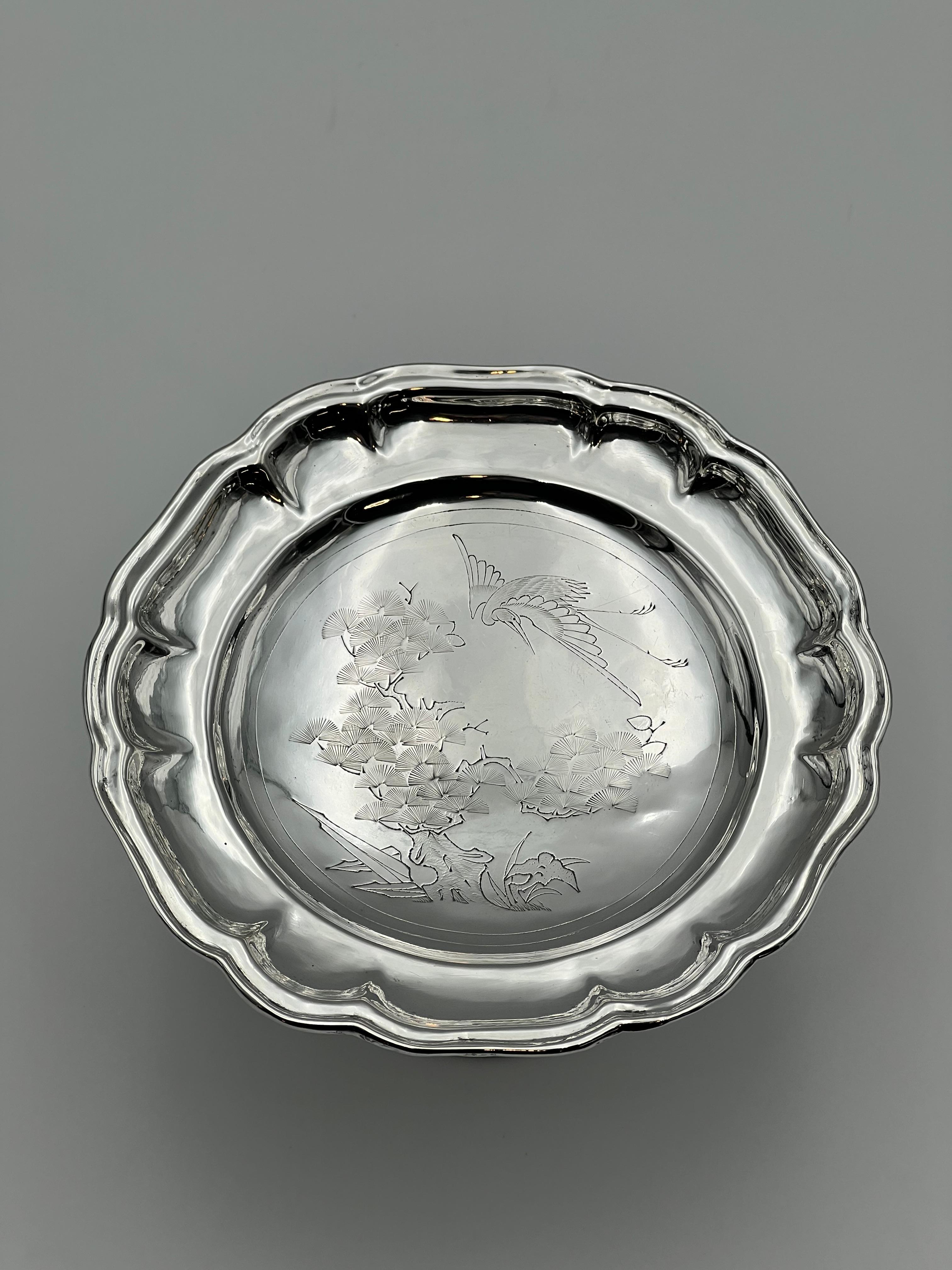 1800 - Un'antica base d'argento cinese / Tazza, fatta a mano, Nanchino in vendita 8