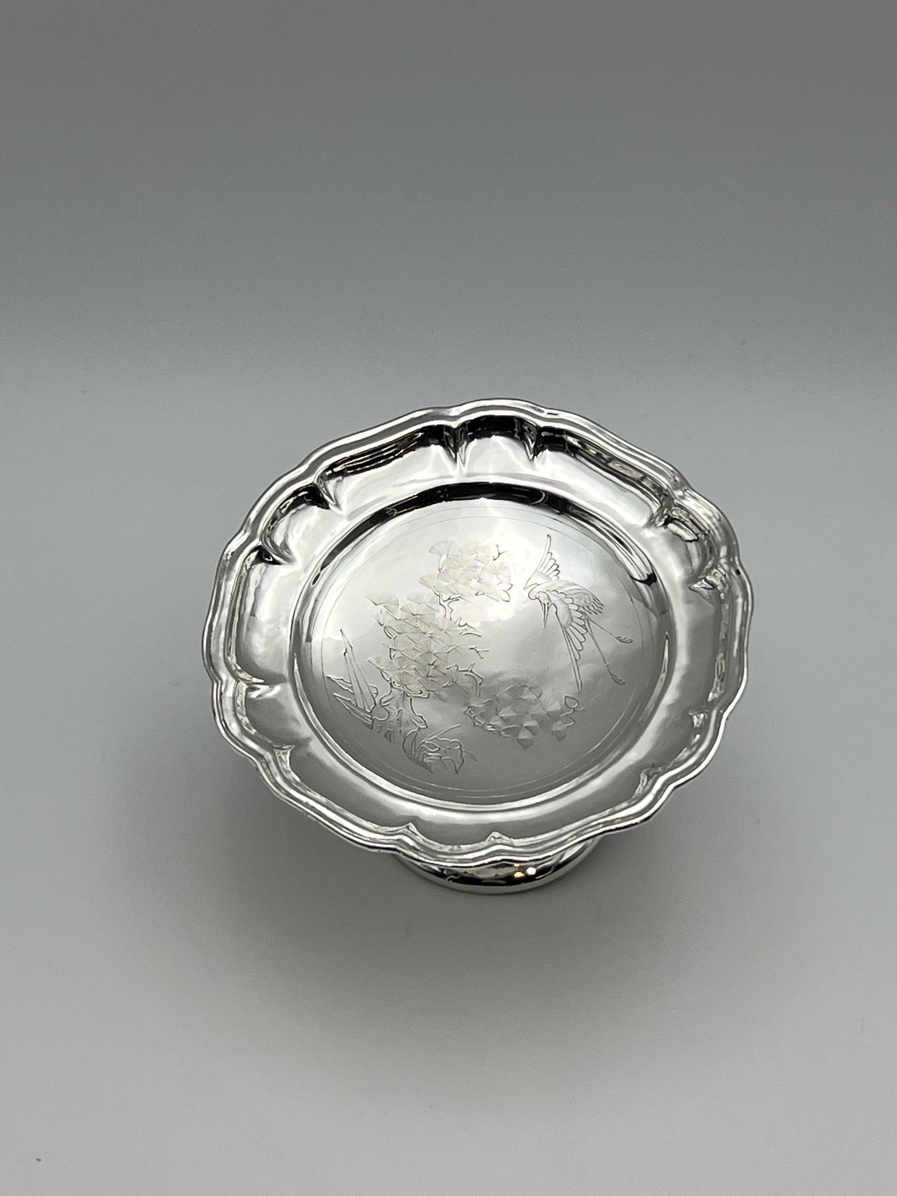 1800 - Un'antica base d'argento cinese / Tazza, fatta a mano, Nanchino In condizioni buone in vendita a Skien, NO