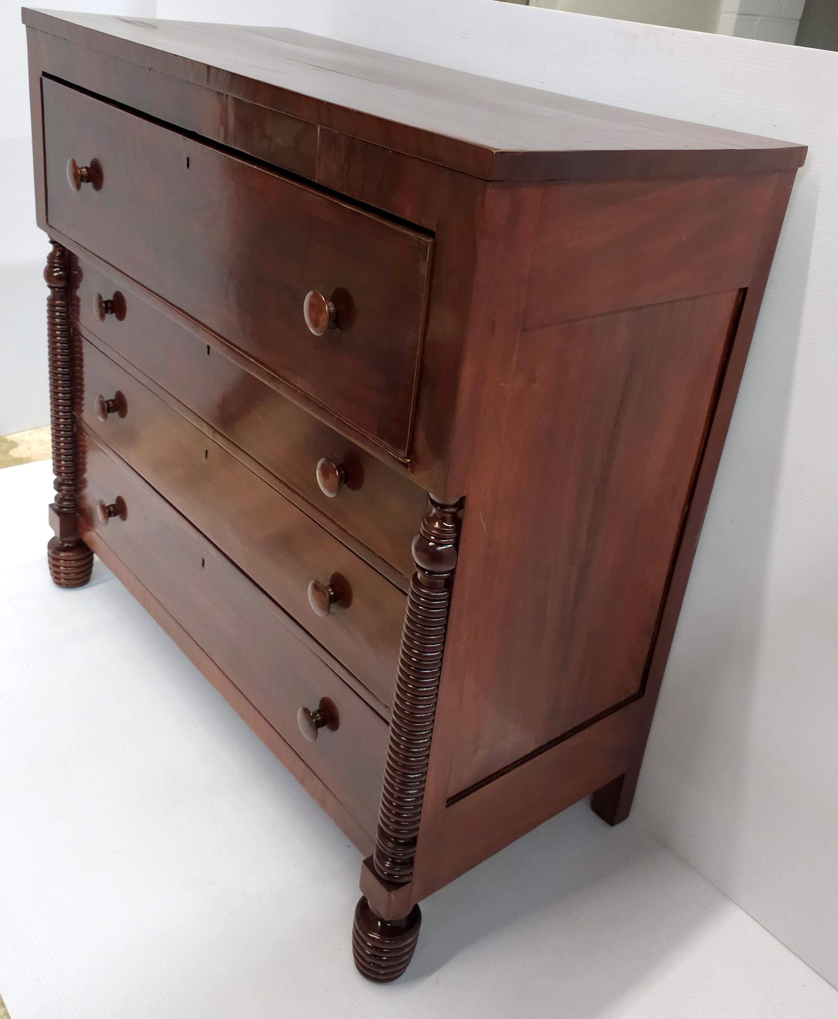 1800s American Federal Mahogany Butler's Secretary Desk For Sale 7