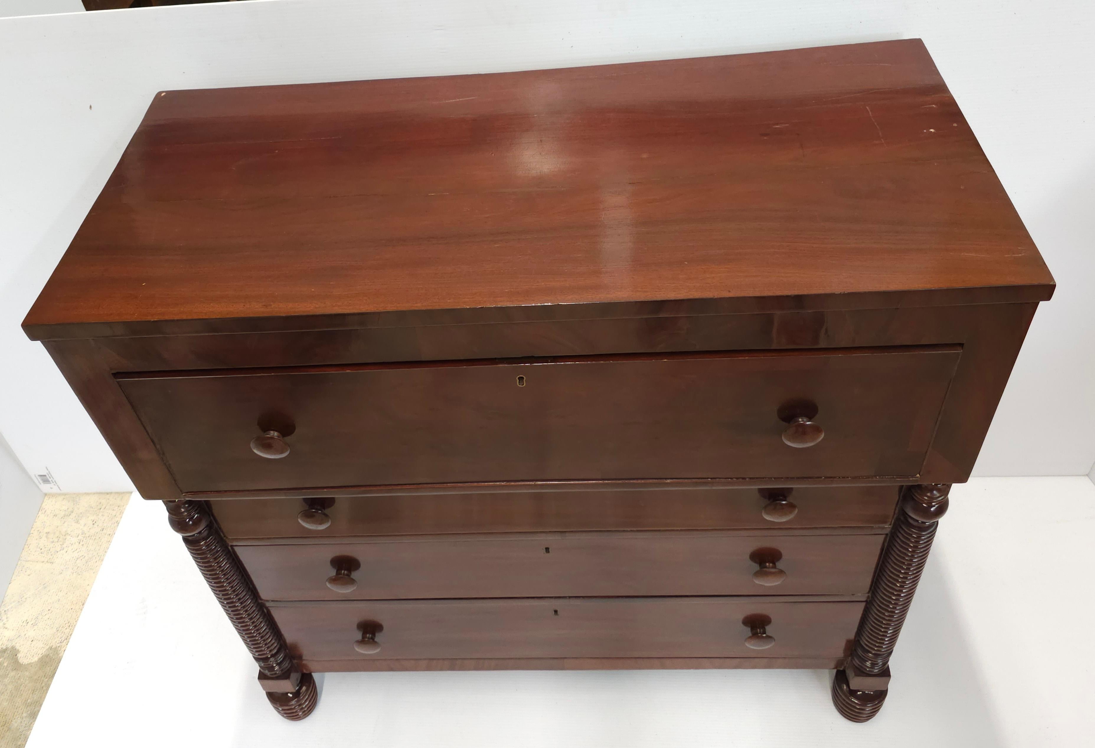 1800s American Federal Mahogany Butler's Secretary Desk For Sale 8