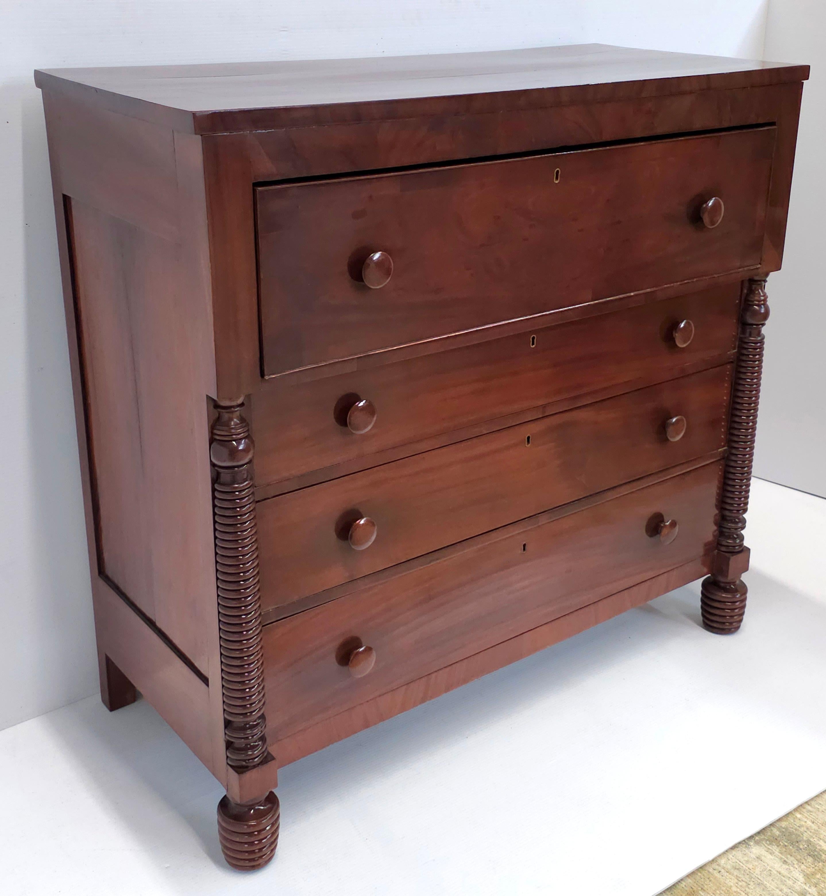 1800s American Federal Mahogany Butler's Secretary Desk For Sale 13