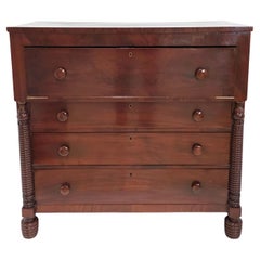 Escritorio de mayordomo de caoba federal americano de 1800