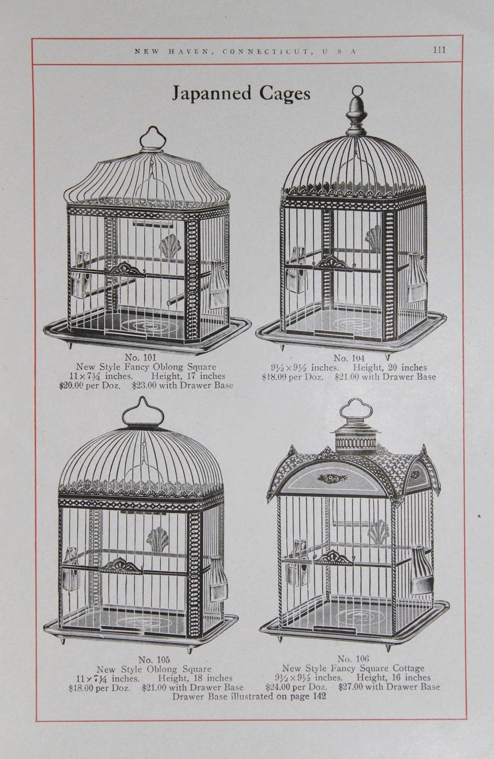 1800s American Victorian Era 'Hendryx Jappaned' Metal Bird Cage 8