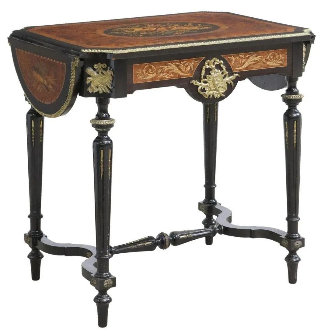 Antiquités des années 1800, (2) Paire de tables à poser en marqueterie Napoléon III ! Bon état - En vente à Austin, TX