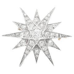 1800 Antiguo Colgante / Broche de Diamantes de 3,36 Quilates y Oro Amarillo de 9k