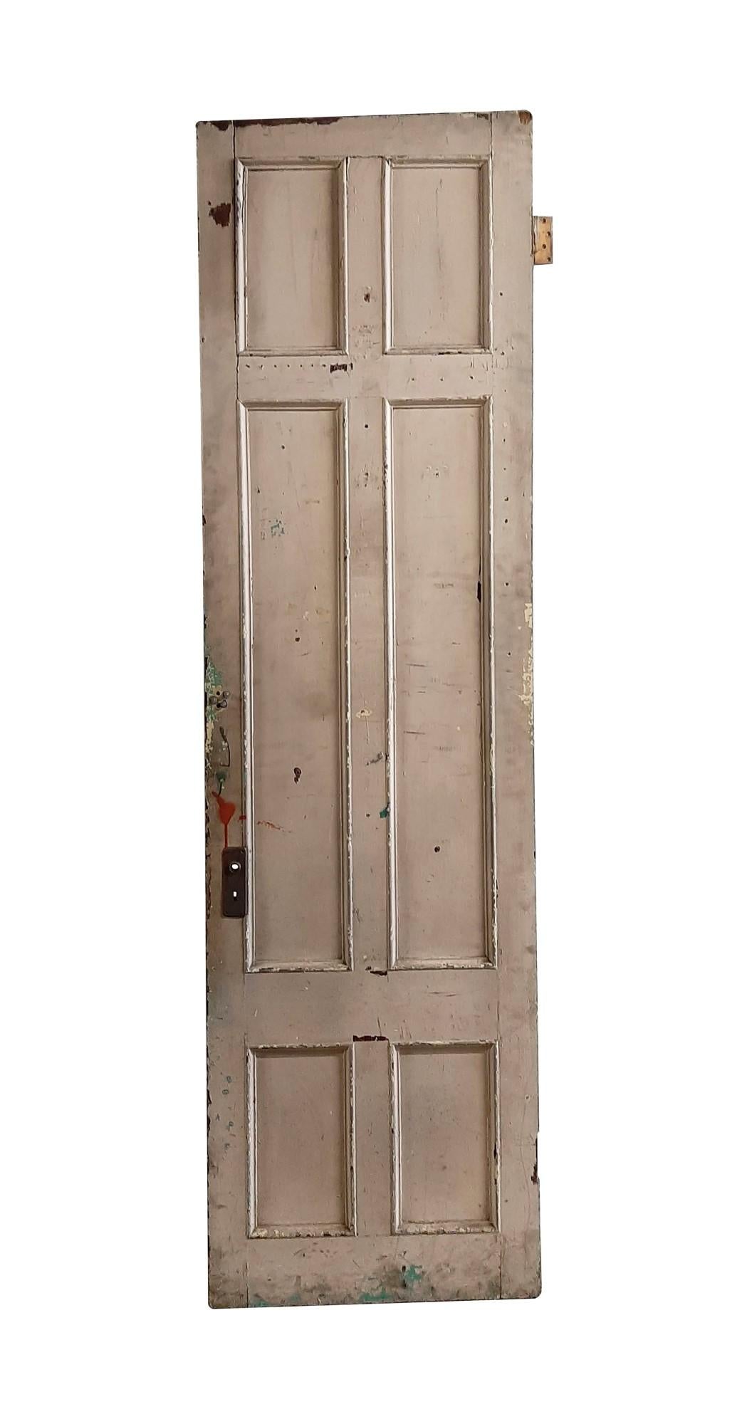 American 1800s Antique Brownstone 6 Panel Wood Door