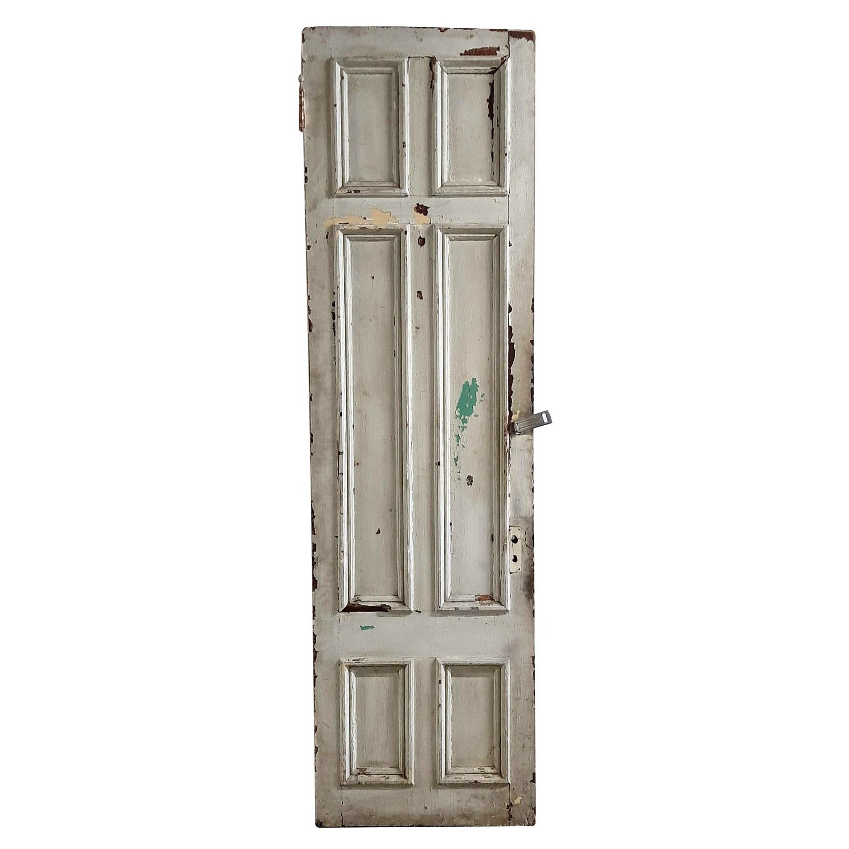 Ancienne porte à 6 panneaux en bois de style Brownstone des années 1800