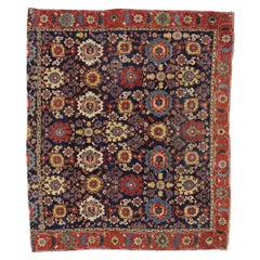 1800's Antique Caucasian Azerbaijan Rug with Harshang Design