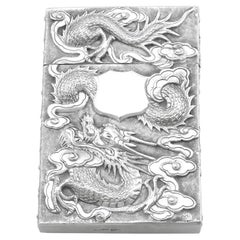 1800s Antique Chinese Export Silver Card Case