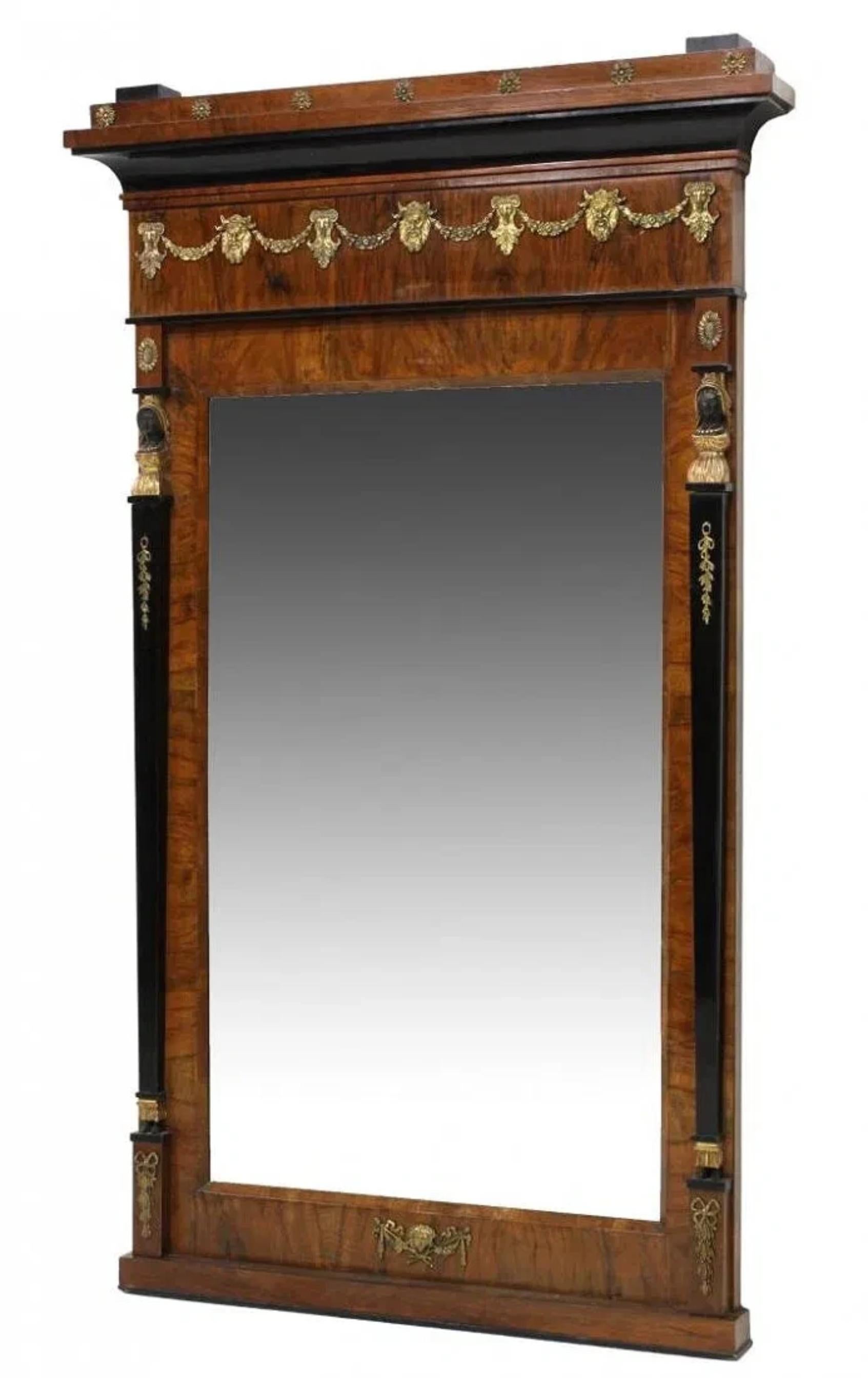 ¡1800s Antiguo Continental, Bronce Dorado, Ormolu, Consola Imperio y Espejo de Muelle! en venta 1