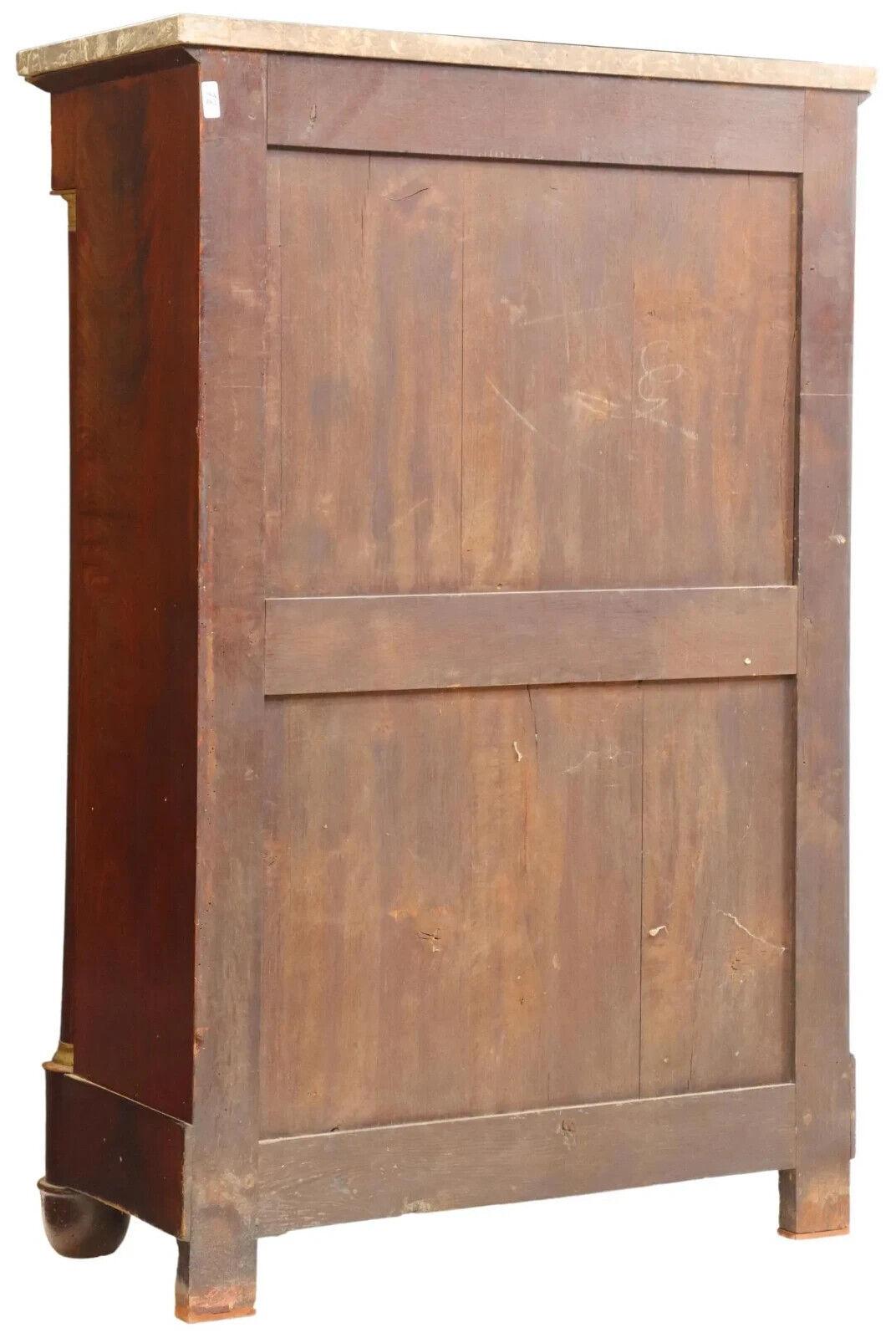 XIX secolo Scrivania antica del 1800, stile Impero francese, mogano, dorata, secretaire a abattant in vendita