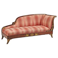 1800's Antique Empire Style, Ormolu-Mounted, Mahogany, Chaise Lounge!