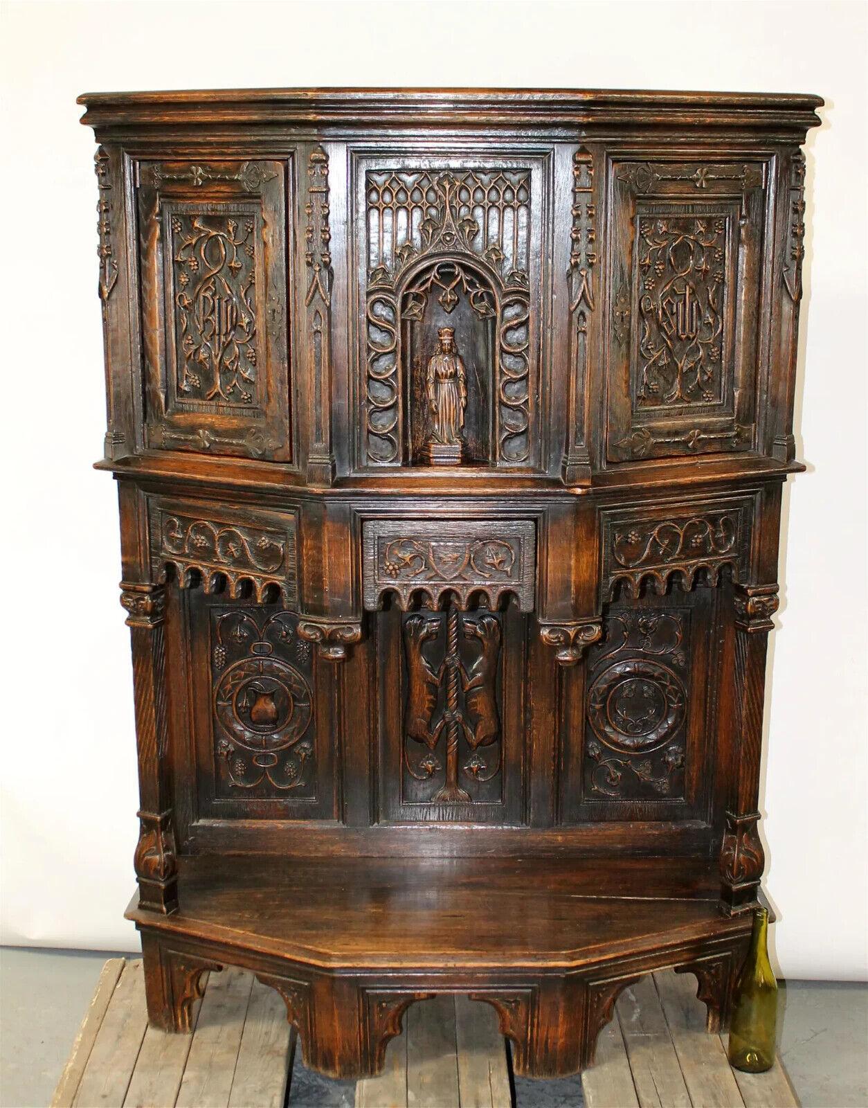 Gorgeous 1800's Antique French Gothic Revival, Carved Oak Reliquary w/ Bishop Cabinet!!

Antique Cabinet, French Gothic, Revival Carved Oak Reliquary  with Bishop, 1800's, 19th Century!

This antique French Gothic Revival cabinet is a stunning piece