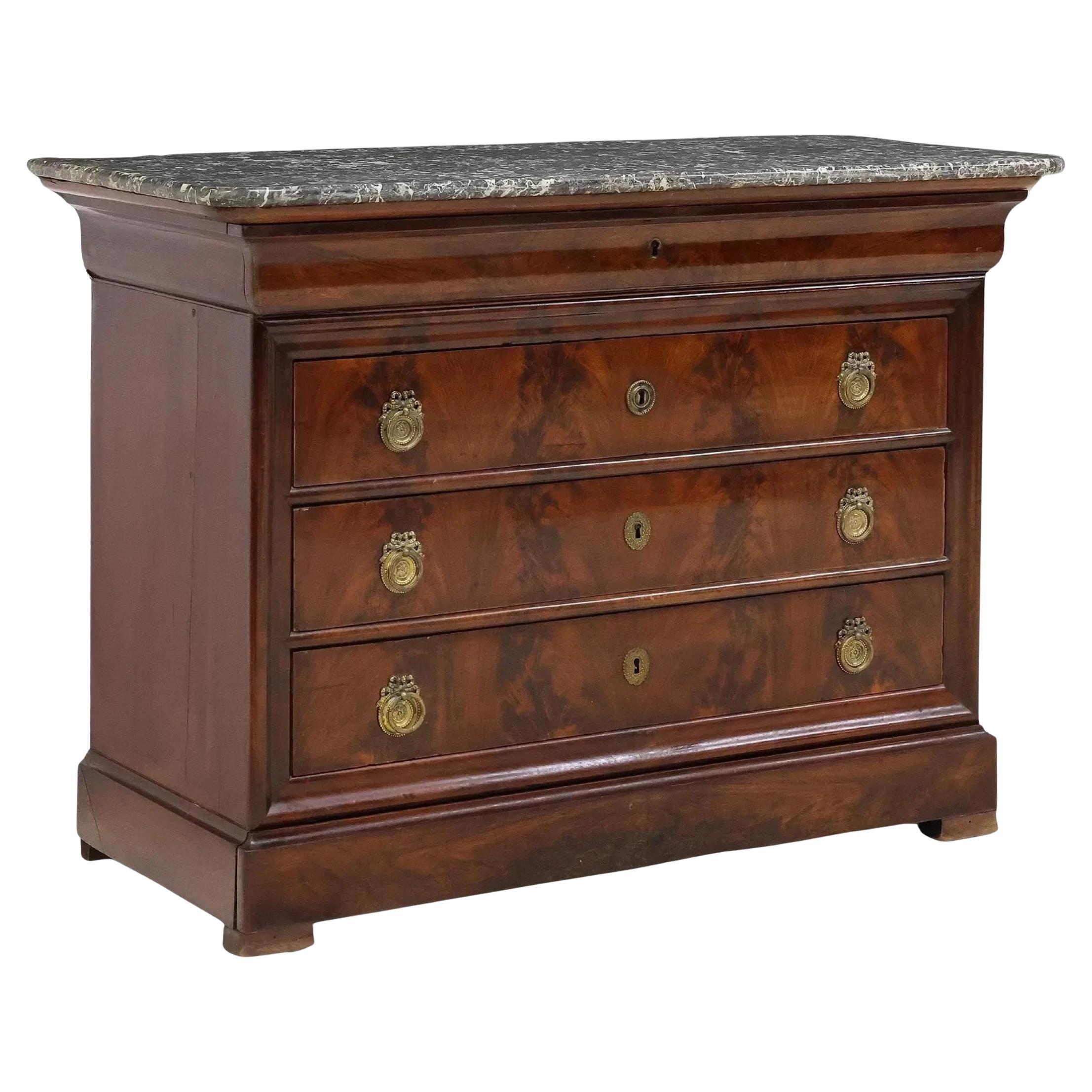 1800
s Antique French Louis Philppe Period, Marble-Top, Mahogany Commode!!