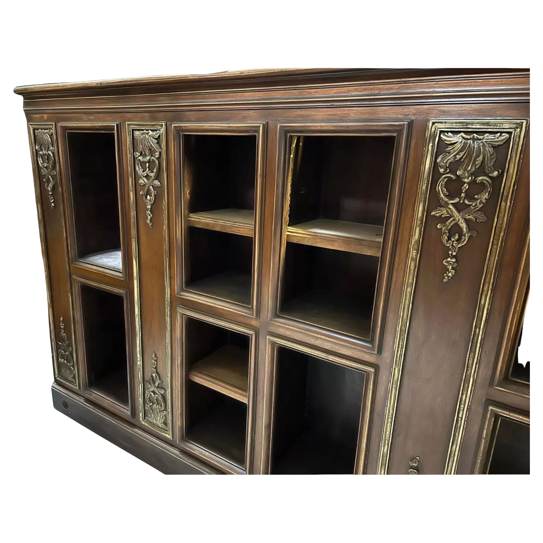 1800s Antique  French Napoleon III, Open Shelf, Walnut, App. 8'4" L., Bookcase!