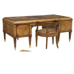 1800s Antique French Oromlu-Mounted, Burlwood, Desk Office Suite, Set of 3!!