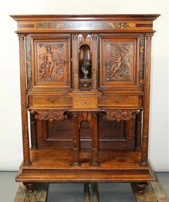 1800's Antique French Renaissance Revival, Carved, Shelves, Wine Cabinet!!
