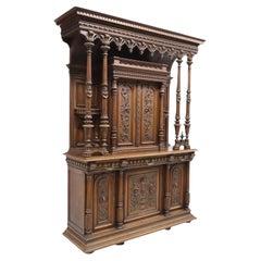 19th Century Antique French Renaissance Revival,  Carved, Walnut Sideboard!!