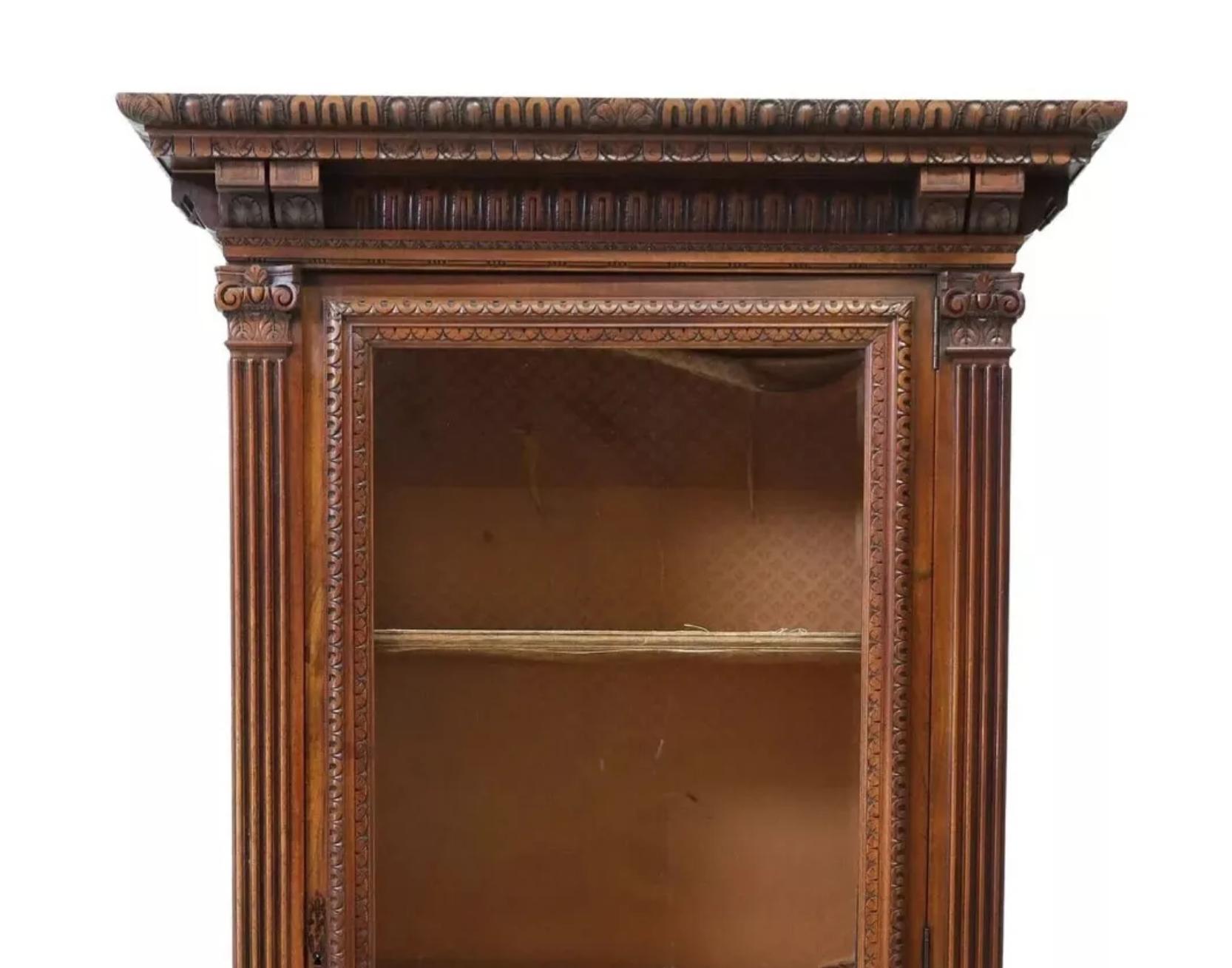 ¡Antiguo Renacimiento Francés de 1800, Nogal, Vitrina, Armario, Librería! siglo XIX en venta
