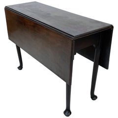 1800s Antique George III Solid Mahogany Drop Dining Table