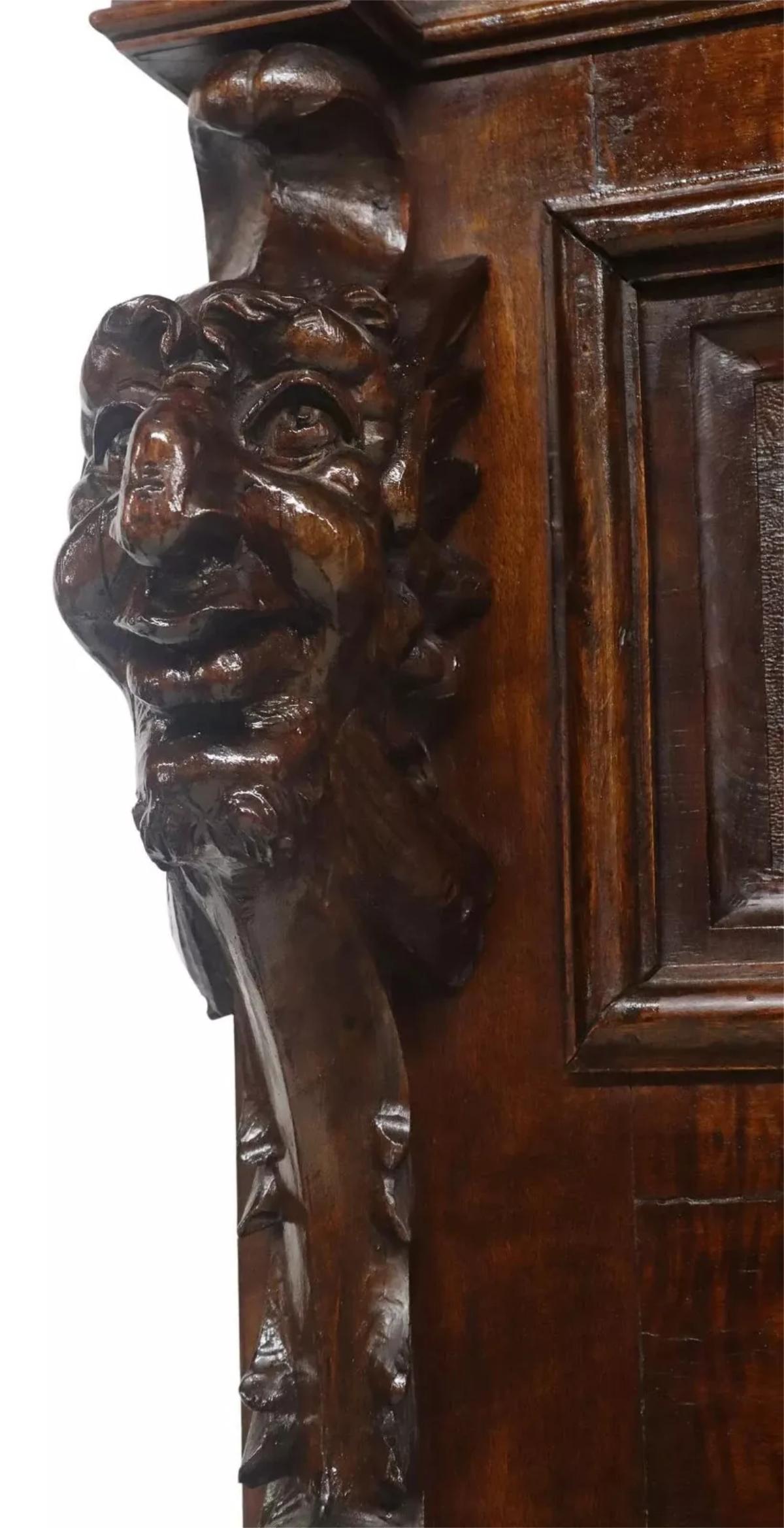 1800's Antique Hall Tree, Mirrored, Italian Renaissance Revival, Carved, Walnut! 1