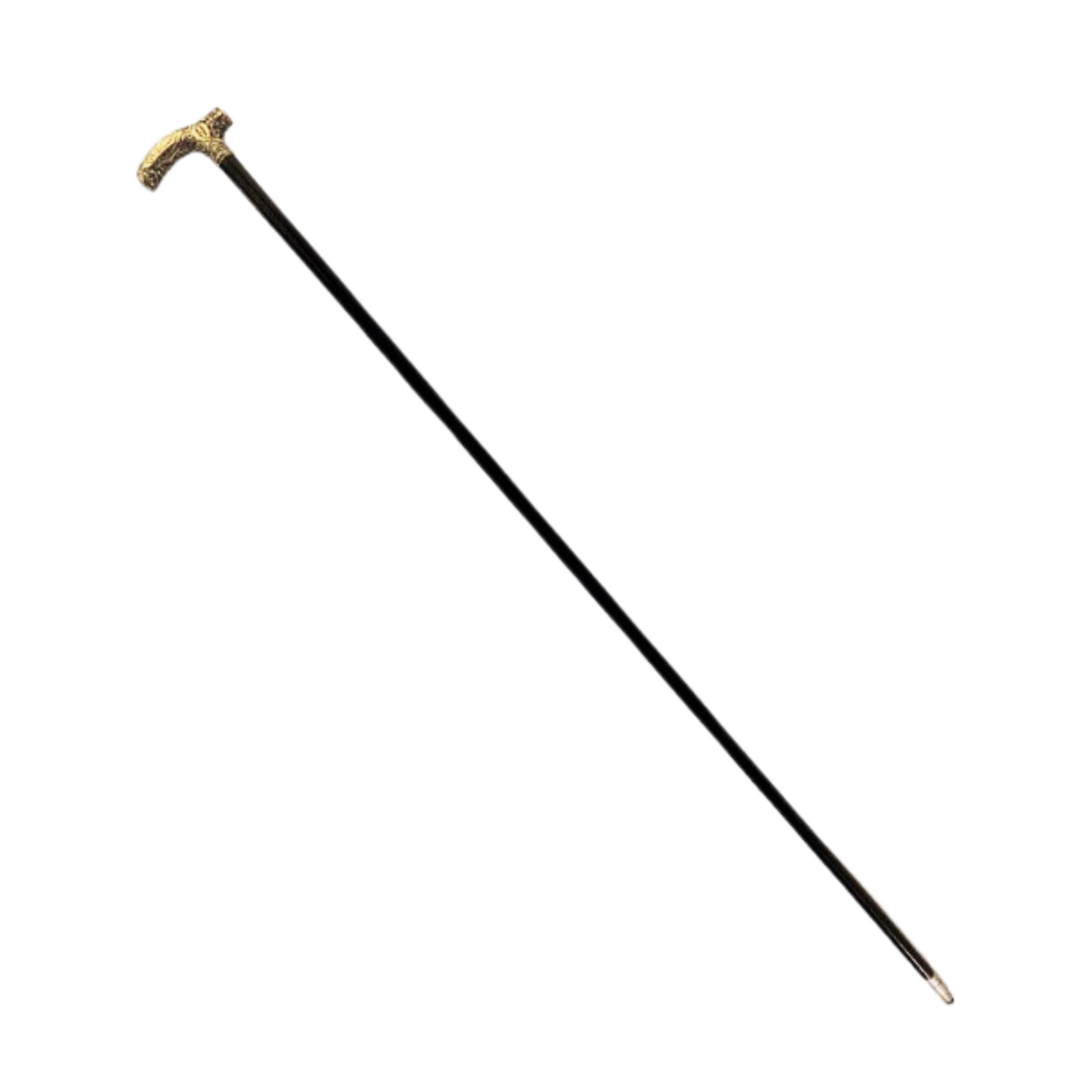 1800s Antique Handmade Gold Plated Walking Stick Men, Engraved Dedication For Sale 3