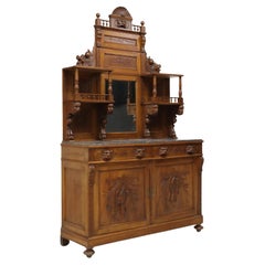 1800's Antike italienische Renaissance Revival geschnitzt, Spiegel, Wappen, Sideboard!!