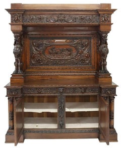 1800s Antique Italian Renaissance Revival, Exceptional, Foliates Sideboard!!