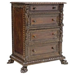1800's Antique Italian Renaissance Revival, Figural, Carved Walnut Commode!!