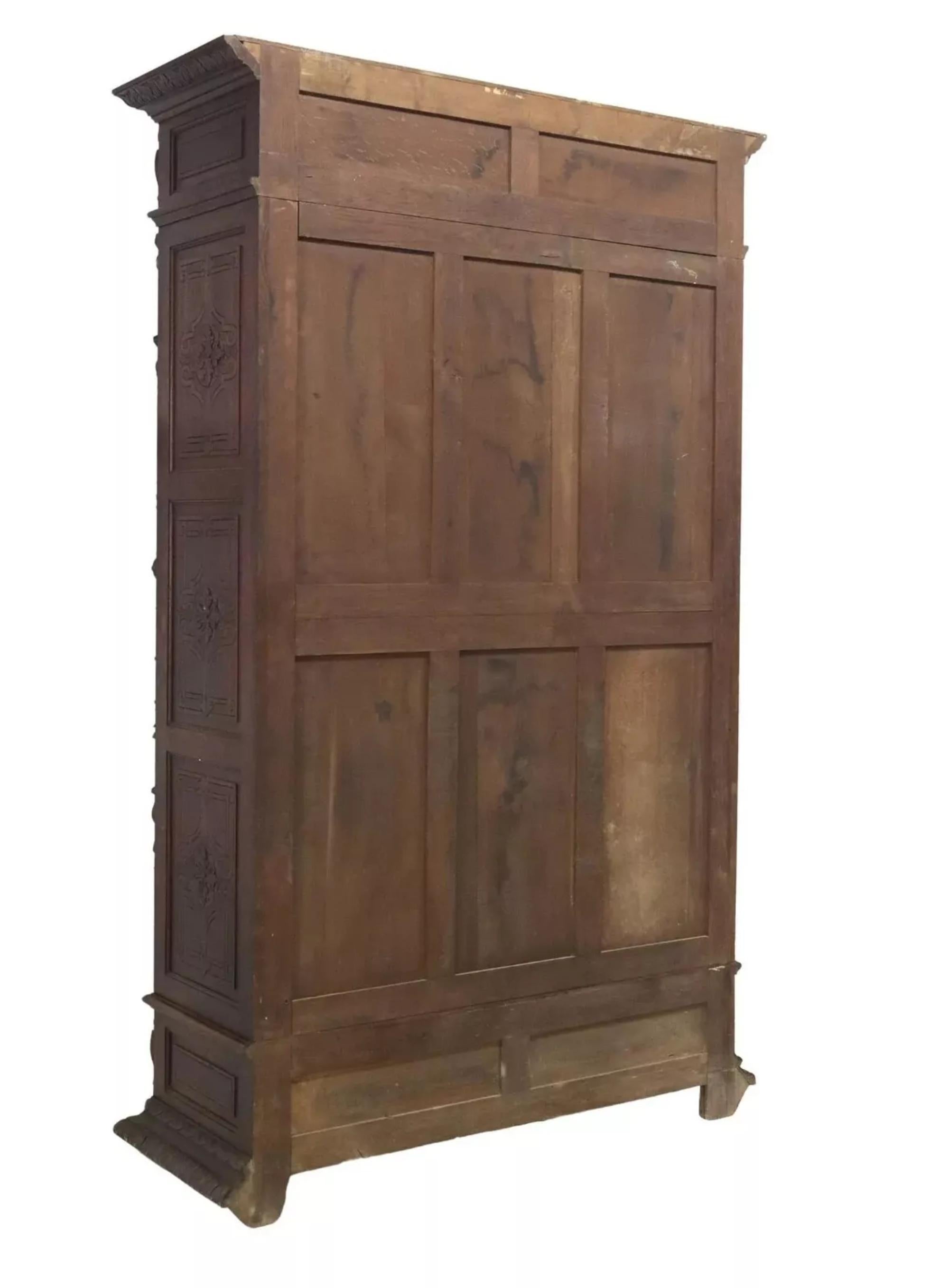 1800's Antique Library, French Renaissance Revival, geschnitzte Eiche Bücherregal! (Französisch) im Angebot
