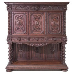 1800's Antique Louis XIII Style, Carved Wood, French Twist, Cupboard!!