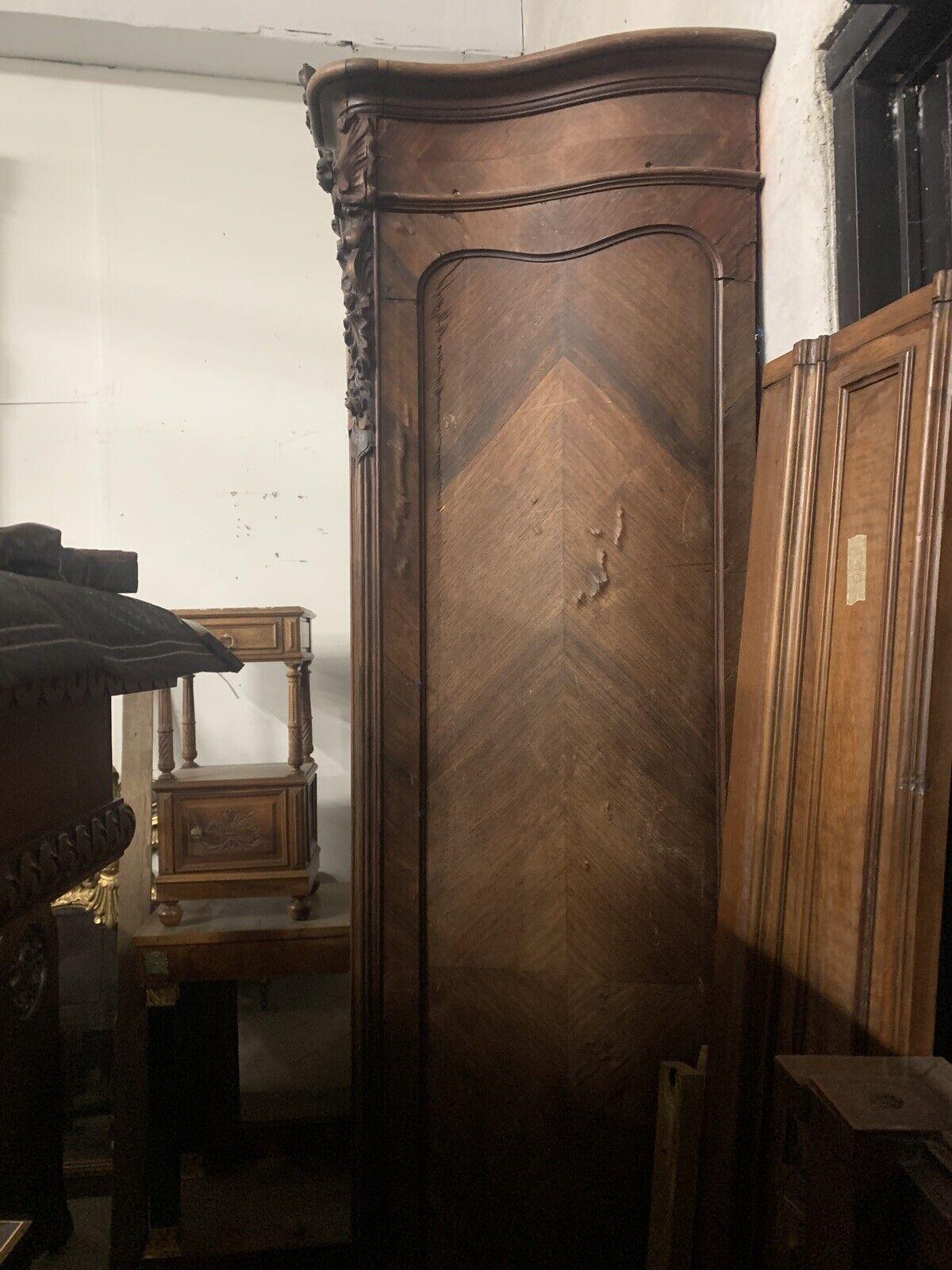 Carved 1800's Antique Louis XV Style, Mirrored Double Doors, Bedroom Armoire! For Sale