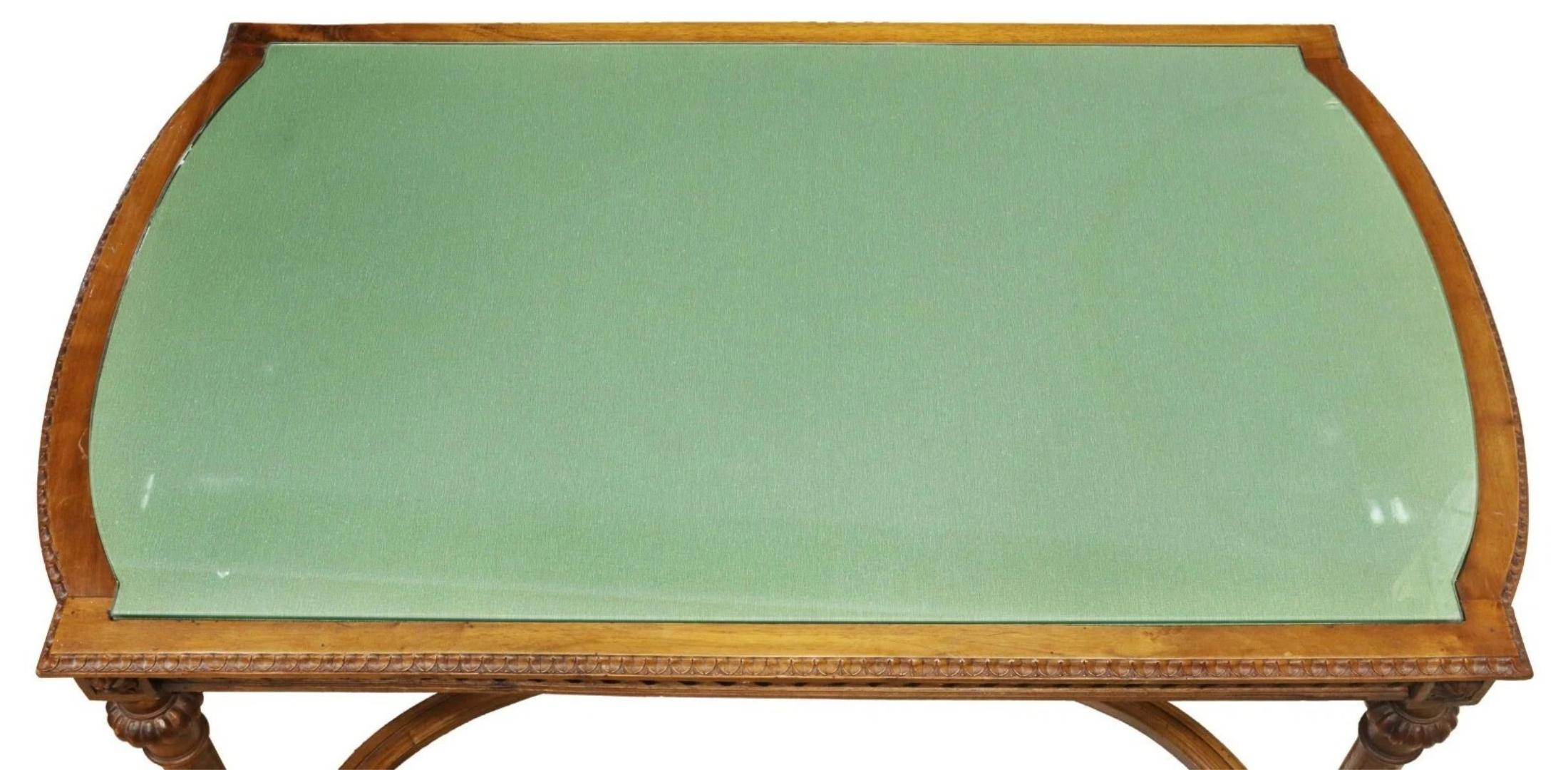 French 1800's Antique Louis XVI Style, Glass-Top, Walnut, Rectangle, Salon Table!! For Sale