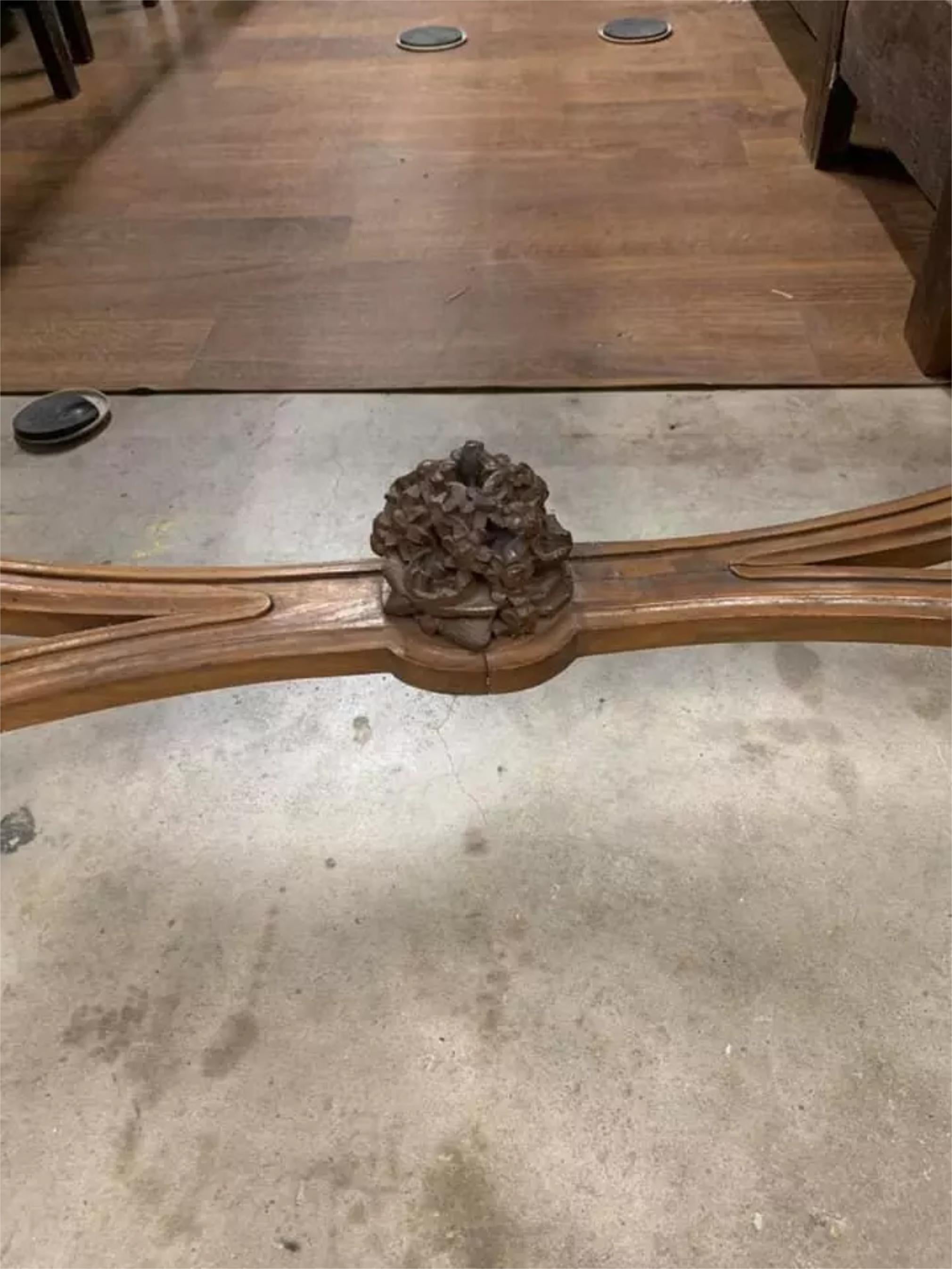 19th Century 1800's Antique Louis XVI Style, Glass-Top, Walnut, Rectangle, Salon Table!! For Sale