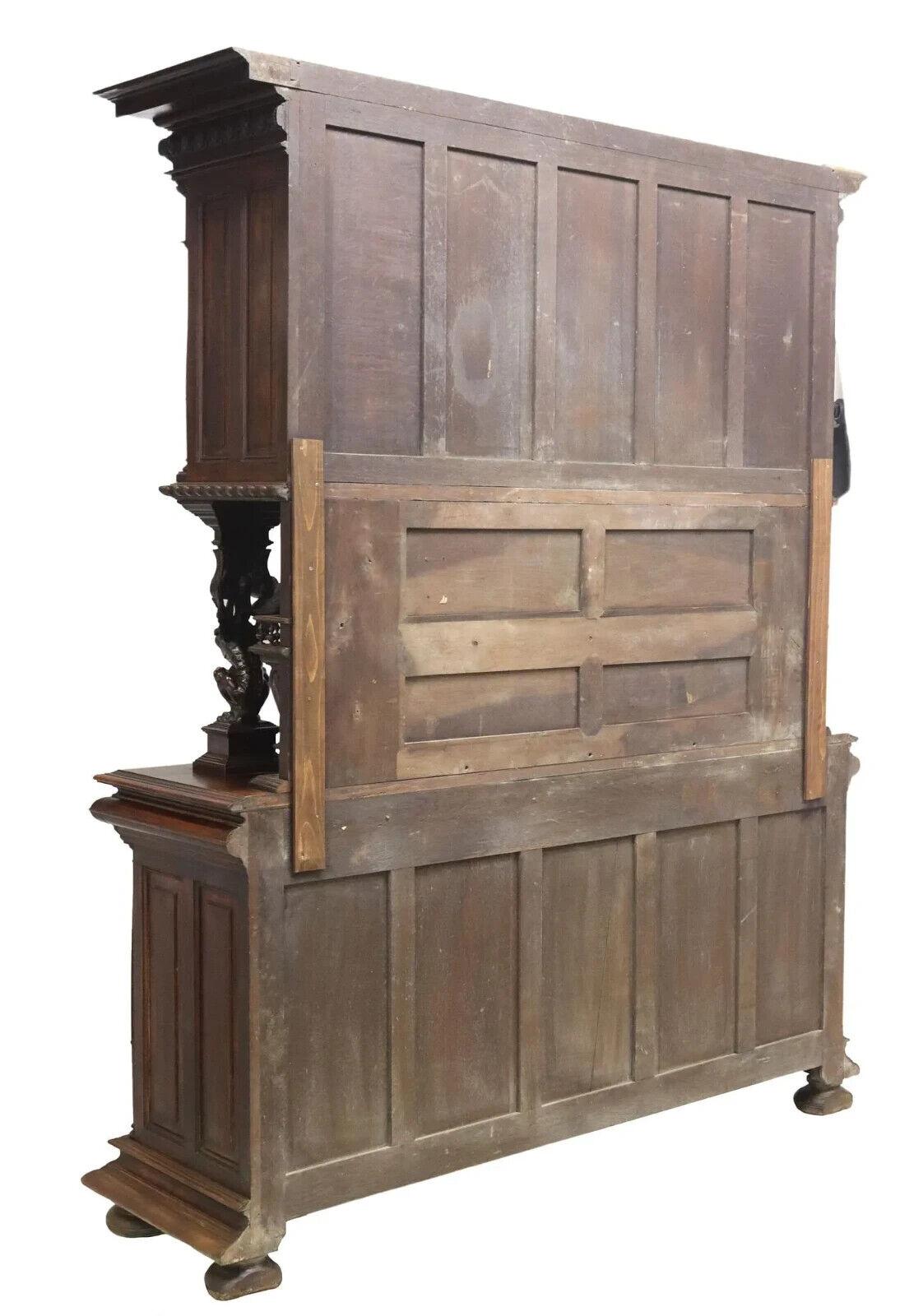 1800s Antique Signed, Chaput, French Ren Revival, Well-Carved Walnut, Sideboard! For Sale 3