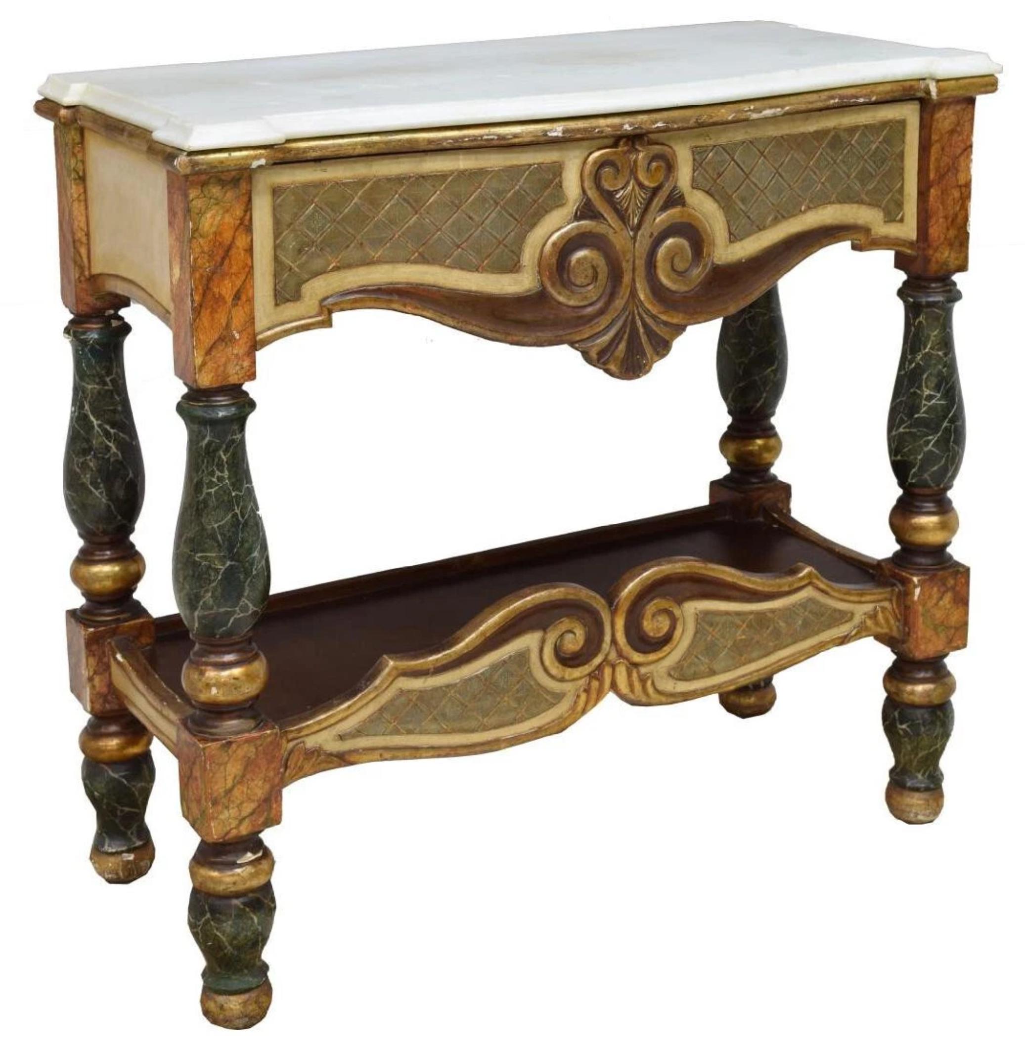 
¡Precioso Espejo Español Antiguo de 1800, 2 Sillas, Mesa Consola Dorada con Tapa de Mármol, Juego de 4!

¡Mesa Consola/Espejo Antigua, Española, Tapa de Mármol Dorado, 2 & 2 sillas laterales, 1800s, Siglo XIX!  ¡Juego de cuatro piezas!

Esta Mesa